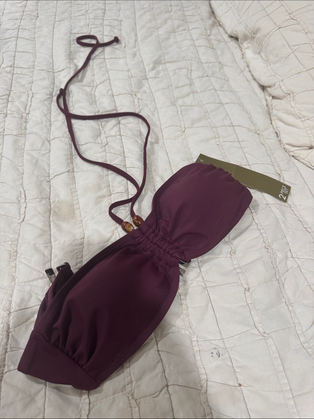 House of Harlow Burgandy bandeau bikini top NWT-small top only